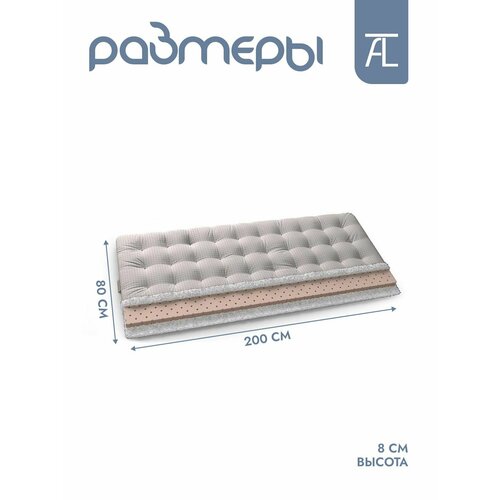 Матрас топпер ALAT Home Megano 80х200 см, беспружинный
