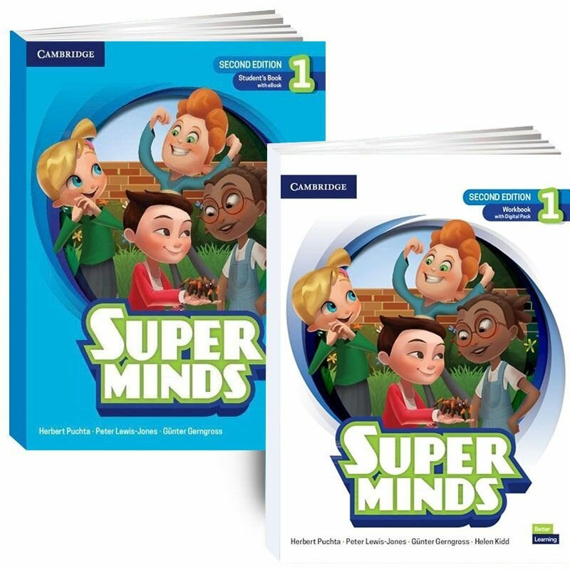 Super Minds 1 2nd edition. Полный комплект: Учебник + Рабочая Тетрадь + CD/DVD second edition