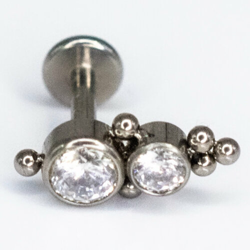 Серьги одиночные Zloster, фианит, размер 6 мм, белый