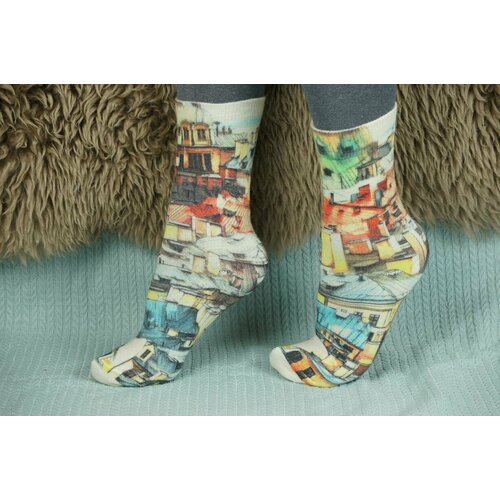 фото Носки шерстянки базовая коллекция, размер 42/45, серый, белый, желтый, голубой