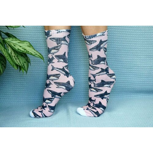фото Носки cotton print, размер 41/45, розовый хлопковые cotton print