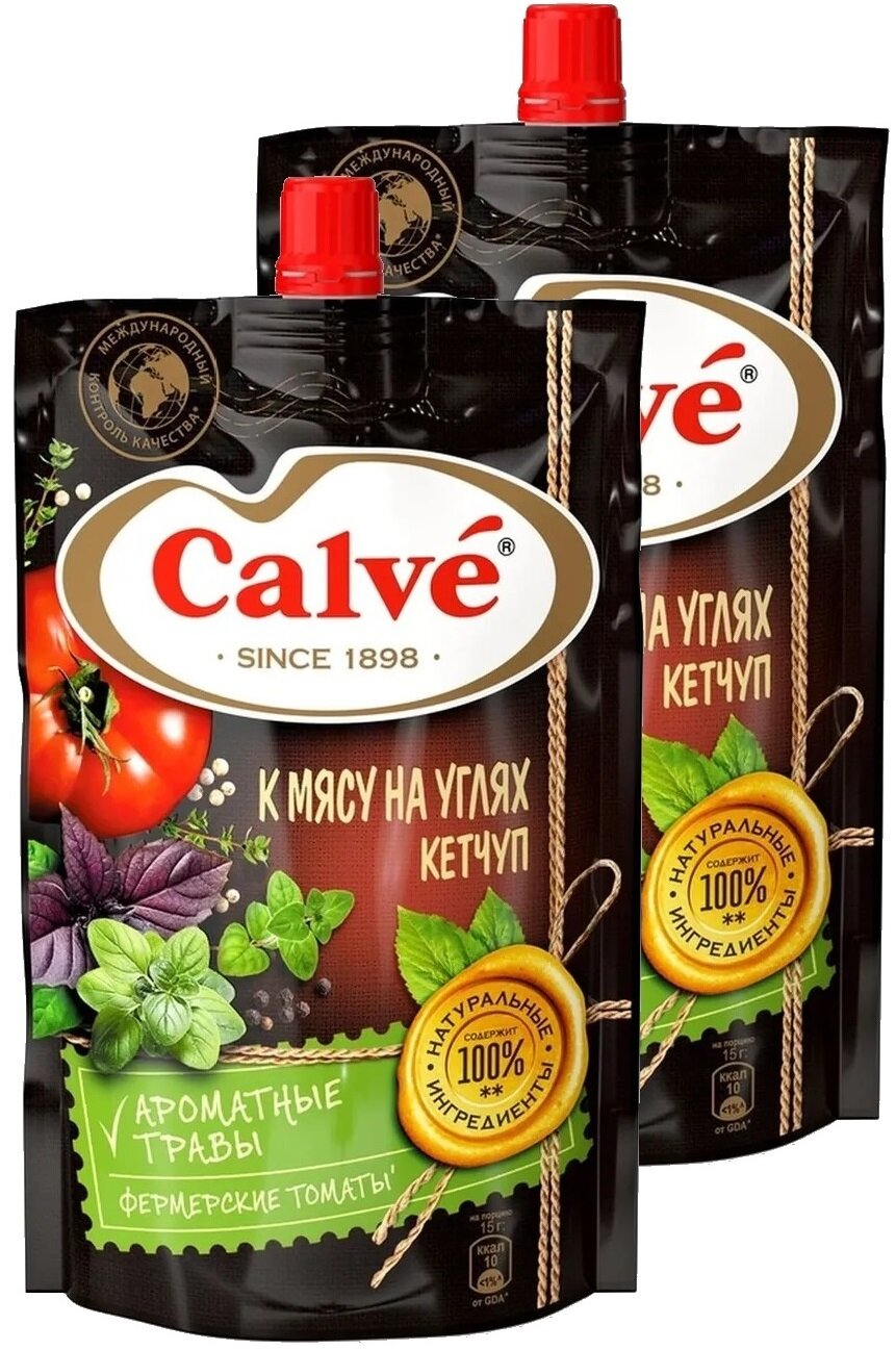 Кетчуп Calve к мясу на углях, 2 шт. по 350 г