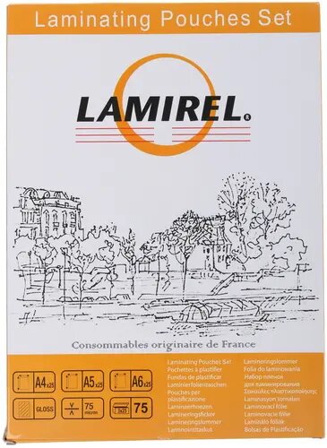 Пленка для ламинирования Lamirel А4/А5/А6*25шт 75 (LA-78787)