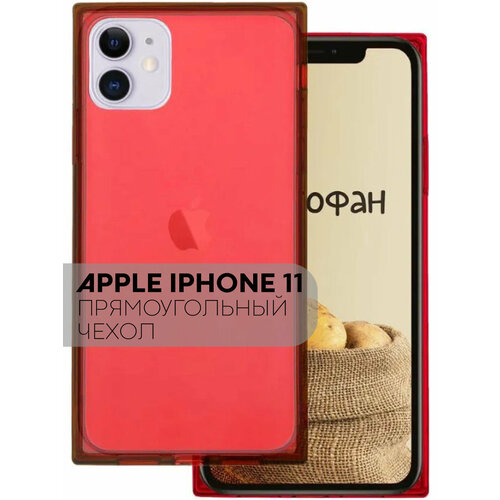 Прозрачный силиконовый чехол для Apple iPhone 11 (Эпл Айфон 11, Эппл Айфон 11) прямоугольный, противоударный, защита блока камер, фиолетовый