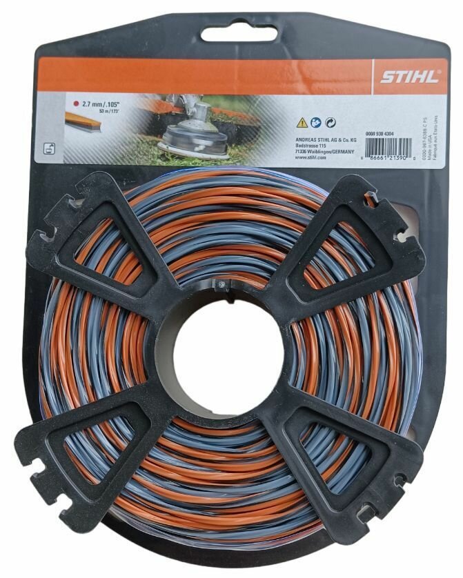 Леска для триммера STIHL Carbon крестообразного сечения 2.7 мм 53 м.