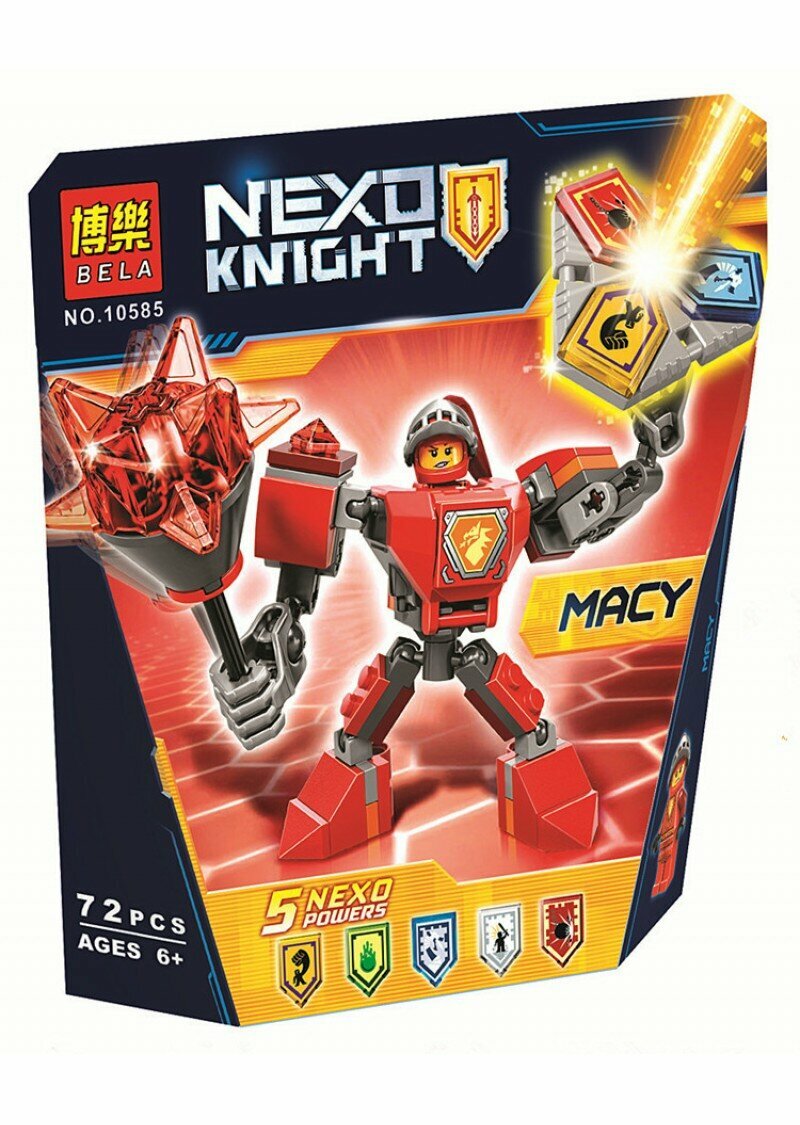 Конструктор Lari (Bela) Nexo Knight 10585 Боевые доспехи Мэйси, 72 дет.