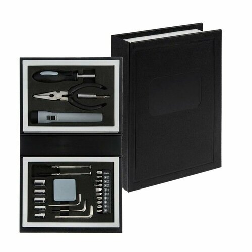 Набор инструментов тундра подарочный пластиковый кейс Книга 24 предмета 1552₽