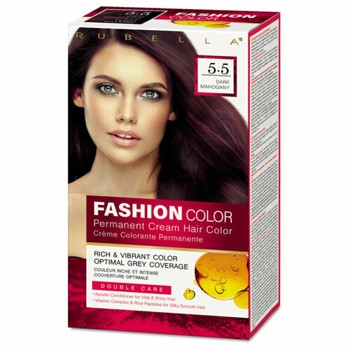 rubella fashion color краска для волос тон 7 5 copper red 50мл RUBELLA Fashion Color Краска для волос тон 5.5 Dark Mahogany 50мл