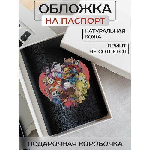 Обложка для паспорта RUSSIAN HandMade Обложка на паспорт Undertale OP01953, черный, серый обложка для паспорта russian handmade обложка на паспорт сумерки op02058 черный серый
