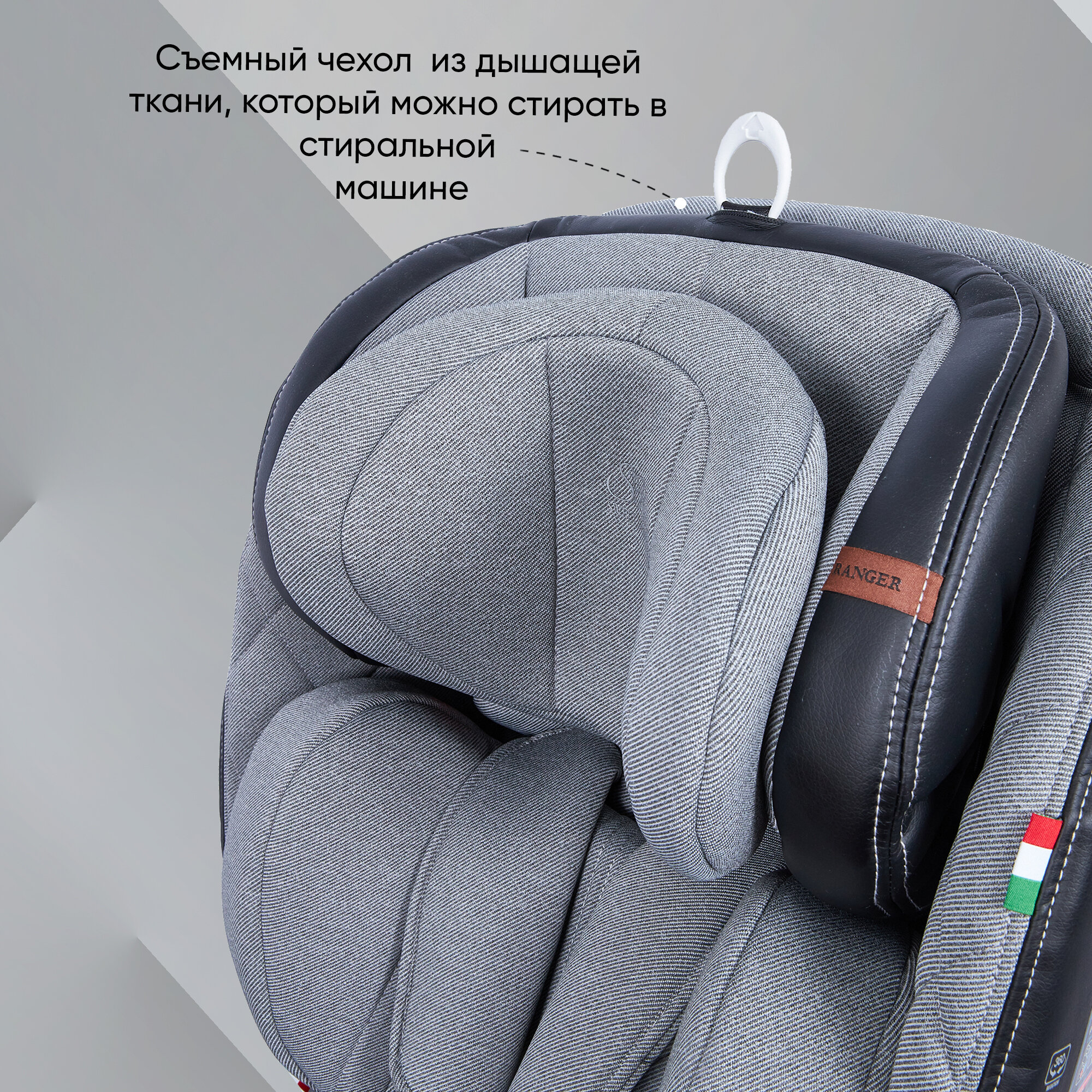 Автокресло поворотное группа 0123 (0-36) Sweet Baby Ranger 360 Isofix Gray