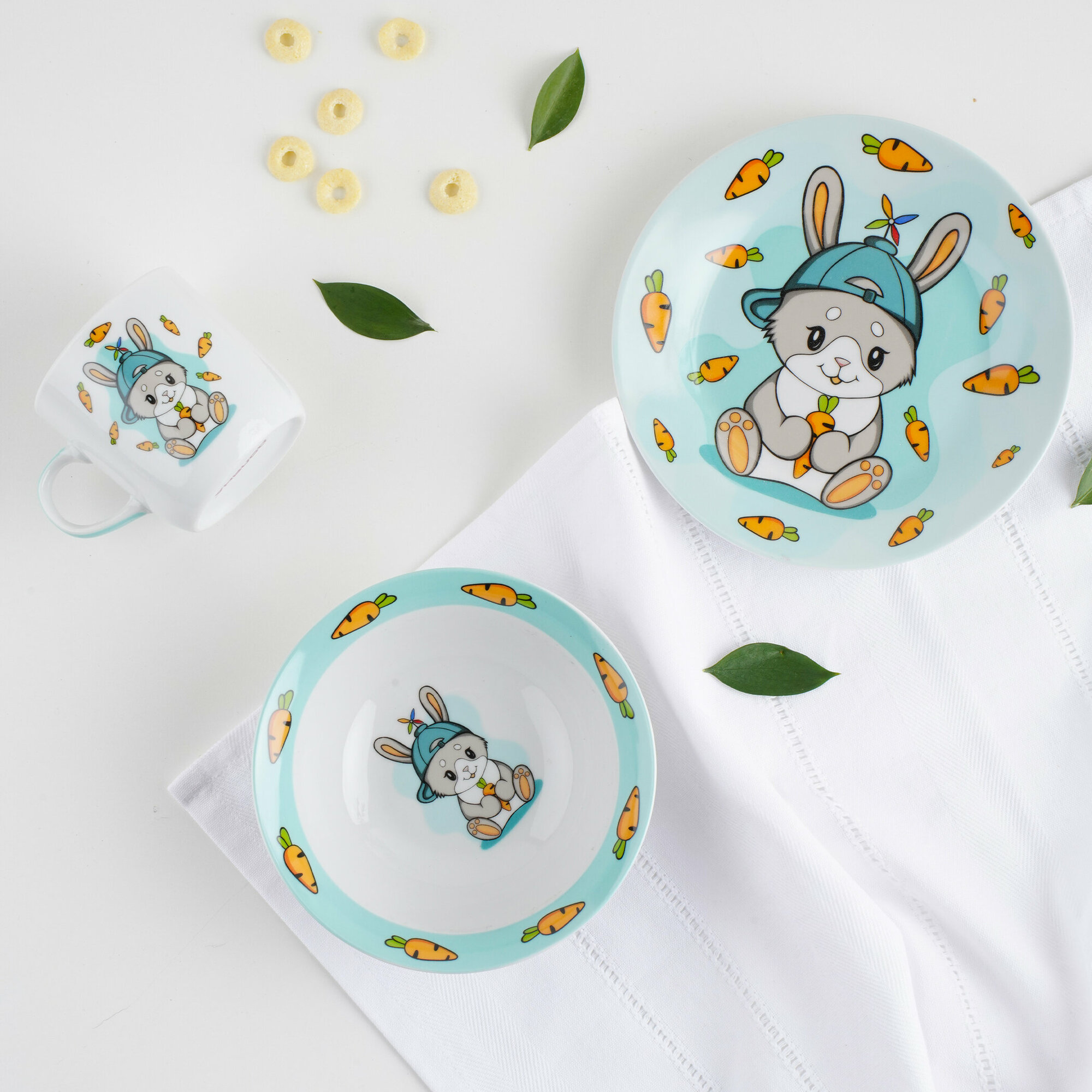 Набор детской посуды «Милый зайка», 3 предмета