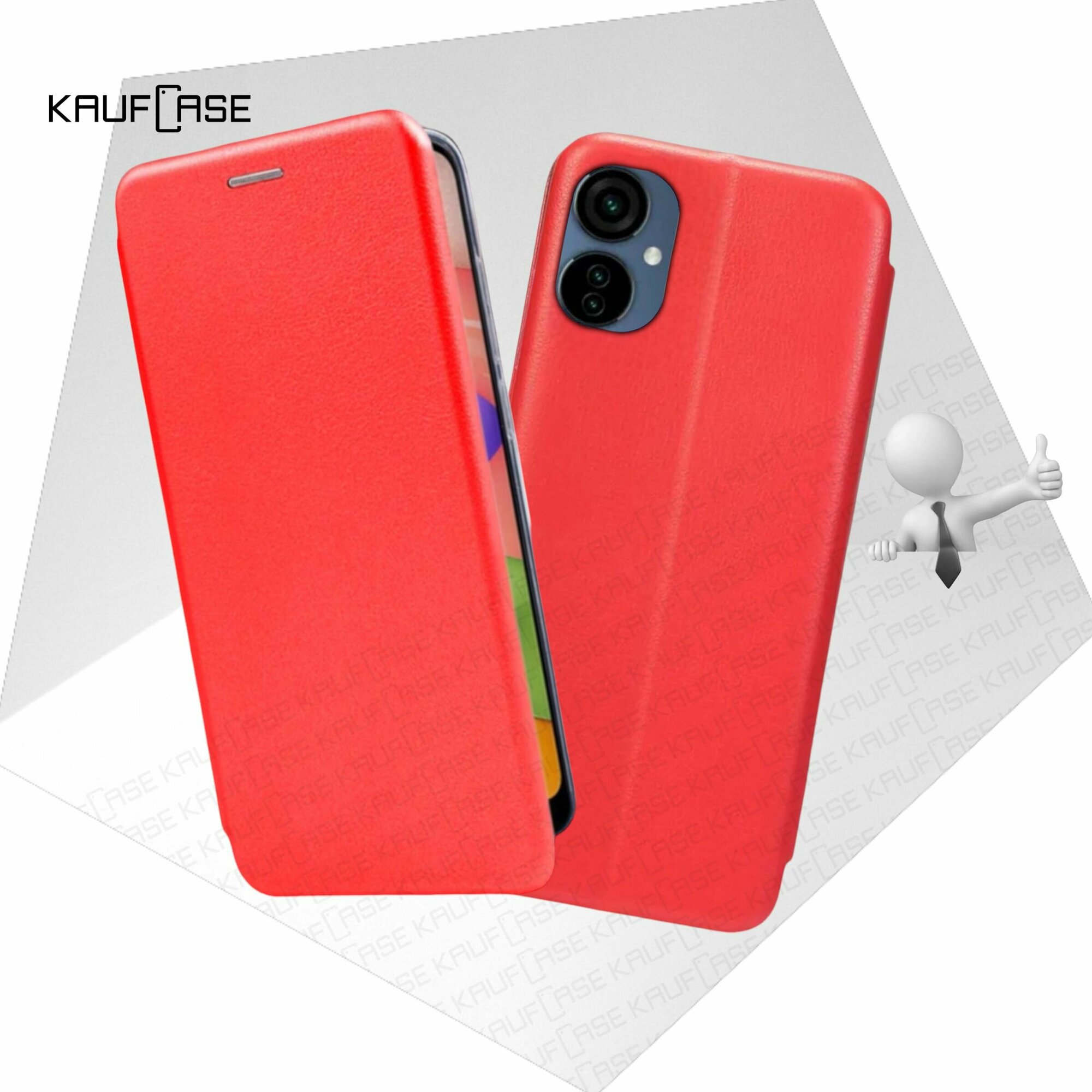 Чехол книжка KaufCase для телефона Tecno Camon 19 Neo (CH6i) (6.8"), красный. Трансфомер