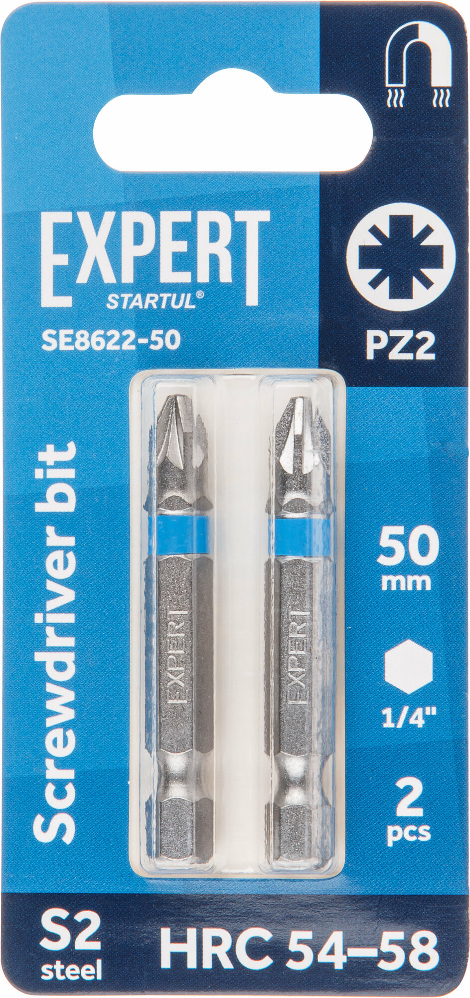 Бита для шуруповерта магнитная STARTUL Expert SE8622-50 PZ2 50 мм 2 штуки