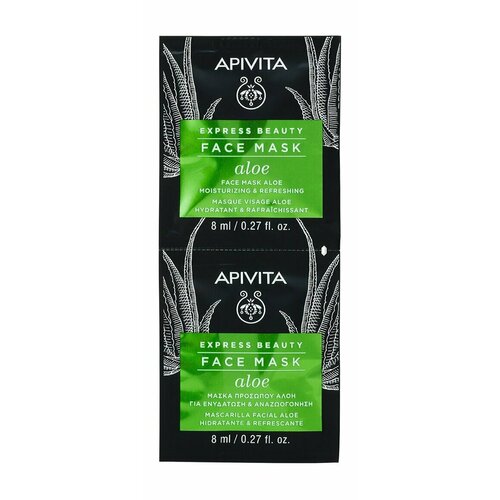 Увлажняющая и освежающая маска для лица с алоэ Apivita Express Beauty Moisturizing and Refreshing Aloe Face Mask 