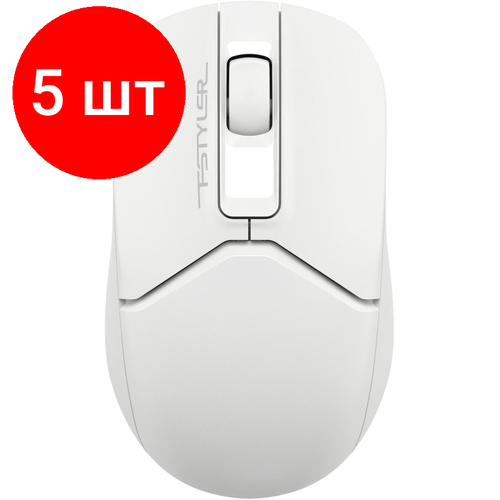 Комплект 5 штук, Мышь компьютерная A4Tech Fstyler (FG12 WHITE) оптическая/1200dpi/3but a 4tech мышь fstyler fg12 panda white black optical 1200dpi cordless usb 3but 1454150