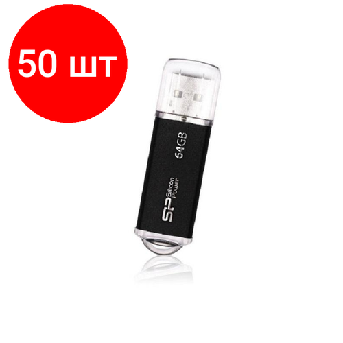 флешка silicon power ufd ultima ii i 4 гб 1 шт black Комплект 50 штук, Флеш-память Silicon Power Ultima II I-Ser, 64Gb, USB 2.0, SP064GBUF2M01V1K