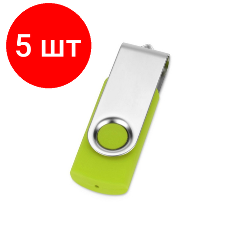 квебек Комплект 5 штук, Флеш-память Квебек, 8Gb, USB 2.0, брелок, зел, 6211.13.08