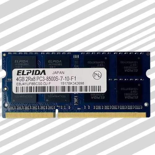 Оперативная память для ноутбука Elpida DDR3 4 ГБ 1066 МГц 15V CL7 SODIMM EBJ41UF8BCS0-DJ-F 900₽