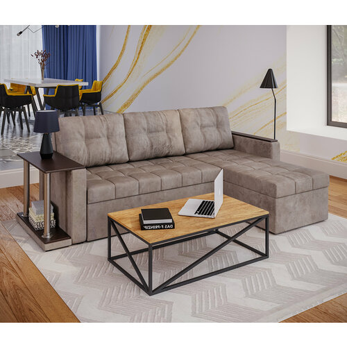 Угловой диван Атланта S , велюр Dacota Cacao , 140, Дельфин , ППУ