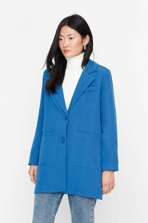 Пиджак TRENDYOL, размер 46, синий