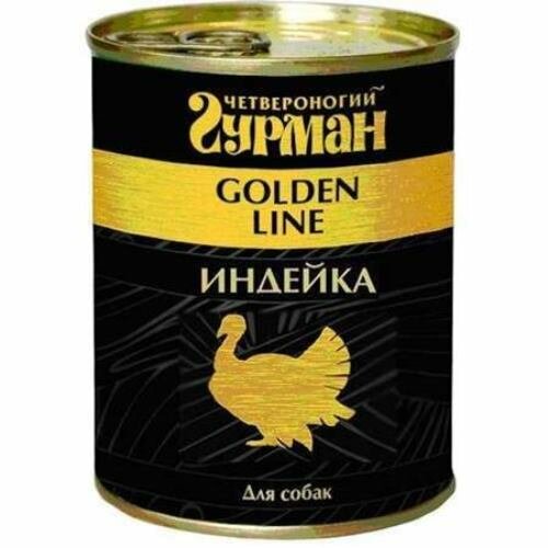 Влажный корм для собак Четвероногий гурман "Golden line Индейка", 340 г х 12 шт.