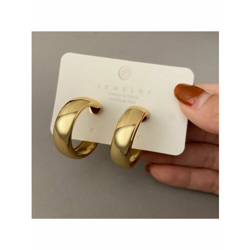 Серьги одиночные, конго, размер 30 мм, золотистый