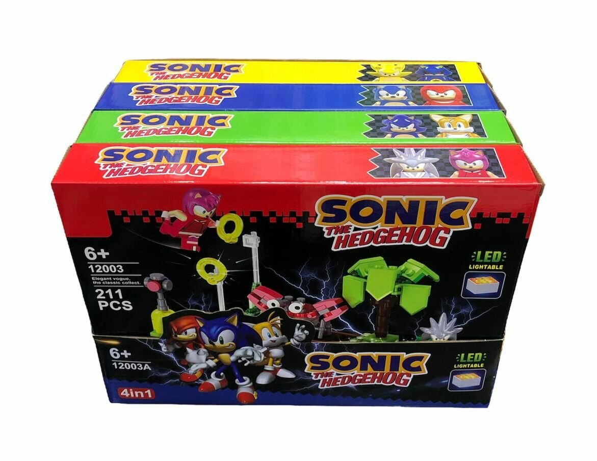 Конструктор Ёж Sonic Соник 4в1 с LED-подсветкой / 12003A / 828 деталей