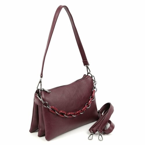 фото Сумка мессенджер 23/83 бордовый, фактура гладкая, бордовый piove