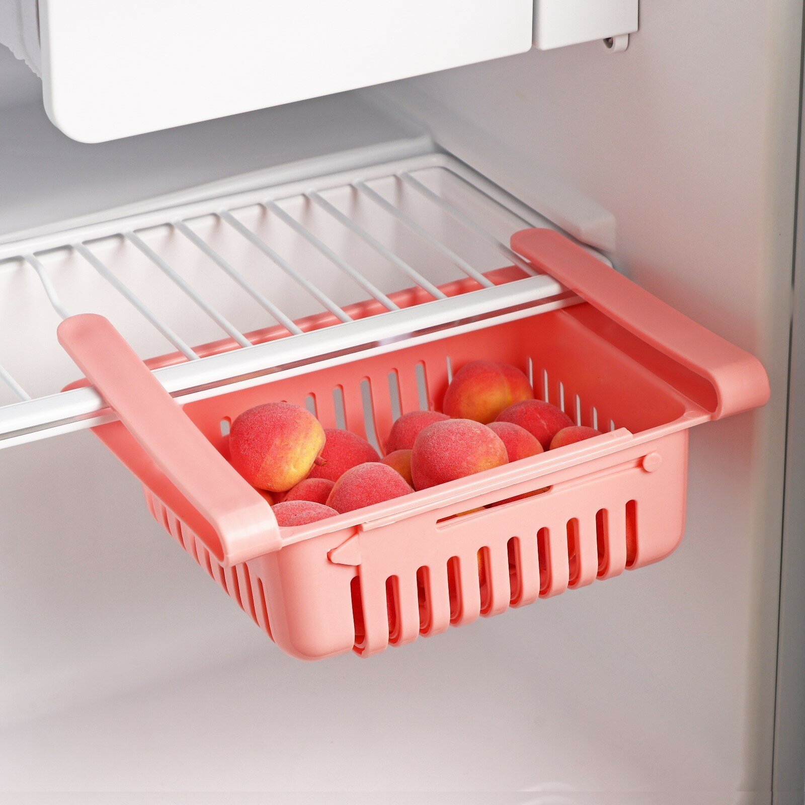 Полка подвесная в холодильник, раздвижная 28×16,5×8 см, цвет микс