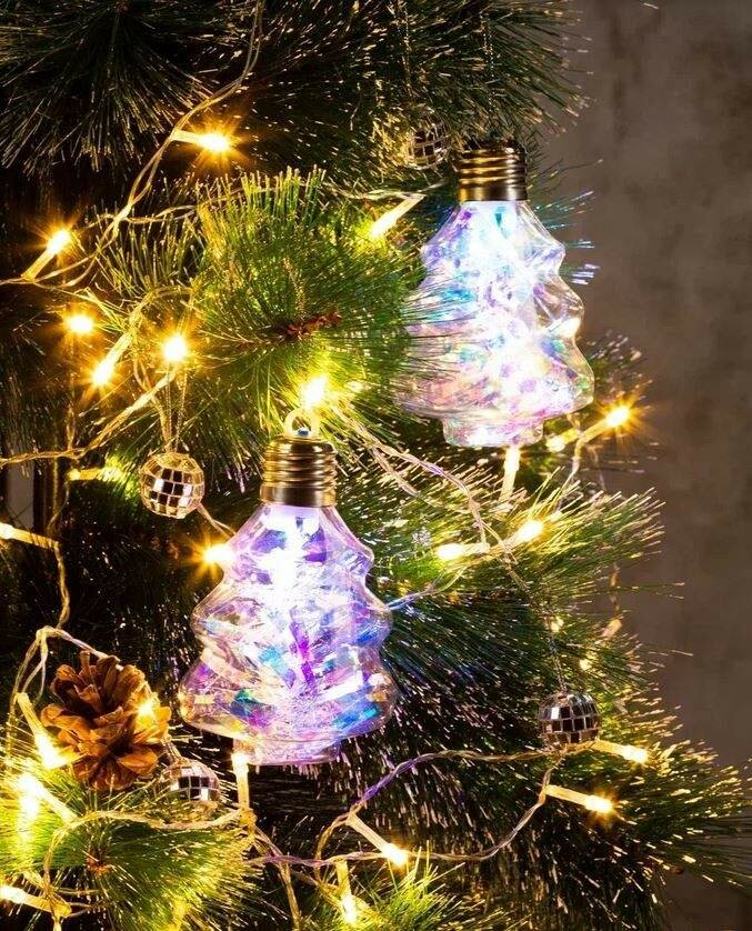 фото Старт Фигура новогод. Ель 1LED RGB мерц. (3xLR44 в/к) 8x4x12 пластик, пакет (арт. 829909)