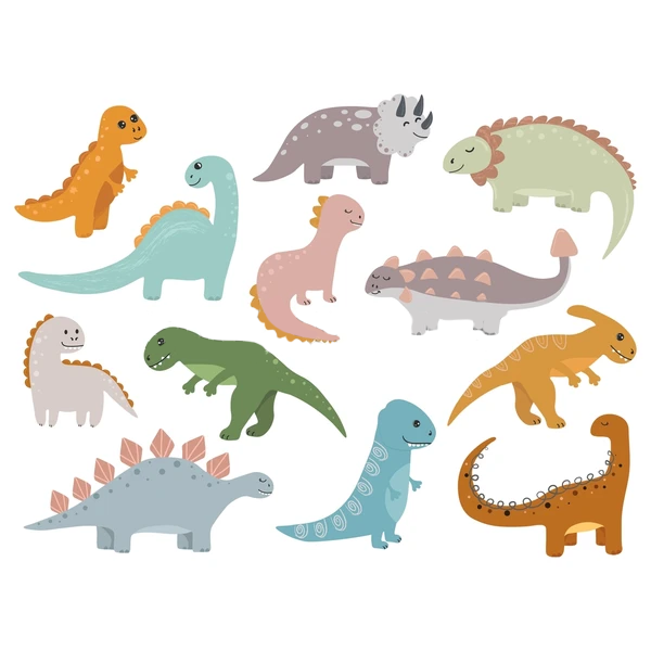 Наклейки стикеры Мультяшный динозавры