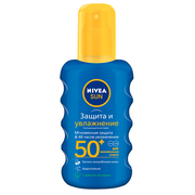 Солнцезащитный спрей для тела Nivea SUN Защита и увлажнение SPF 50+, водостойкий, 200 мл