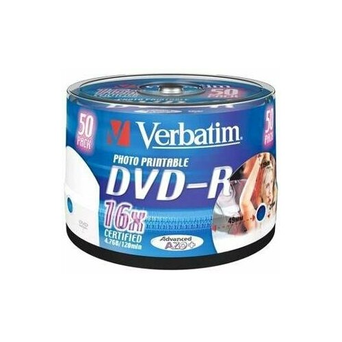 Диск DVD-R VERBATIM 4.7Gb 16x Cake Box