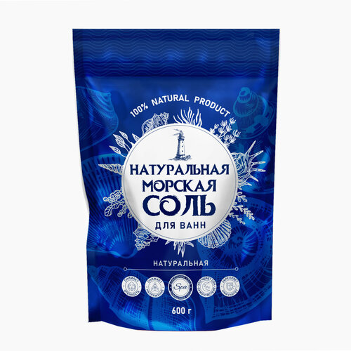 Greenfield Морская соль для ванн Натуральная, 0,6 кг соль морская crista flakes натуральная 70 г