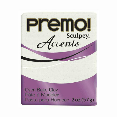 Sculpey Premo полимерная глина PE02 57 г 5057 белый с блестками