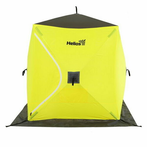 фото Палатка зимняя "куб", 1.5 x 1.5 м, цвет жёлтый/серый helios