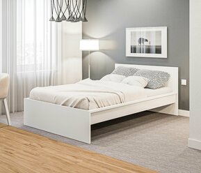 Кровать столплит Леон СБ-3368 без матраса, без ящика, белый, 140х200