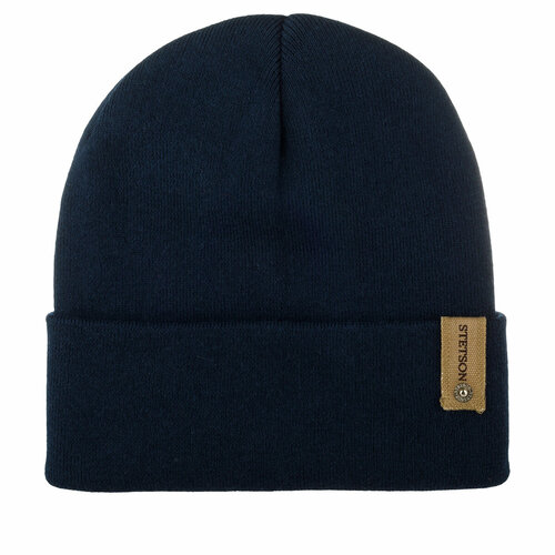 Шапка бини STETSON, размер OneSize, синий шапка с отворотом stetson 8599354 beanie wool cashmere размер one