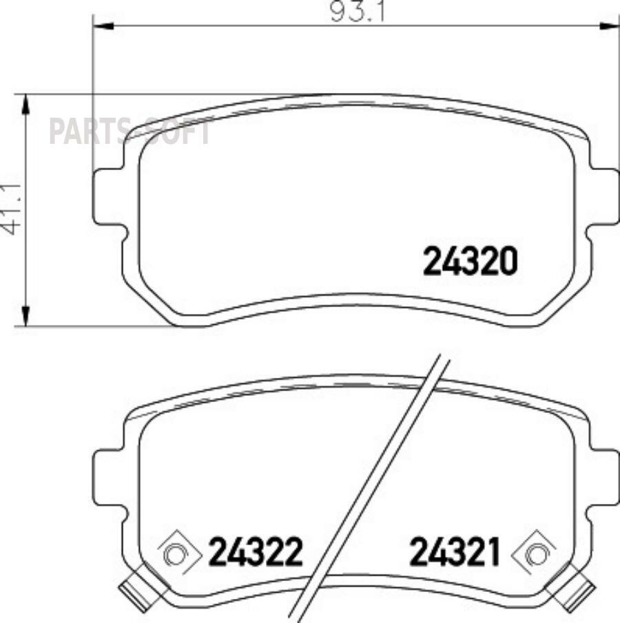 BEHR-HELLA 8DB355028-411 Колодки торм. зад. NAO