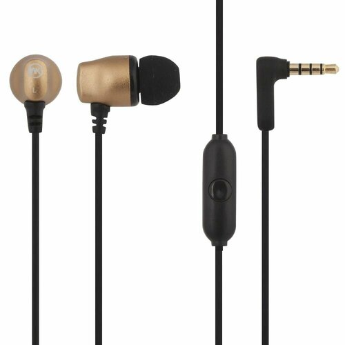 Наушники проводные с микрофоном WK WI120 MiniJack 35мм 12 метра золотые 38700₽