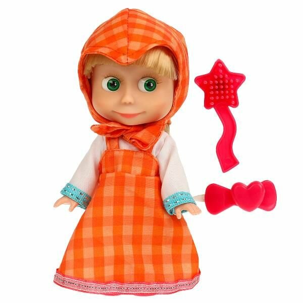 Кукла Маша в оранжевом сарафане, с аксессуарами, без звука, 15 см