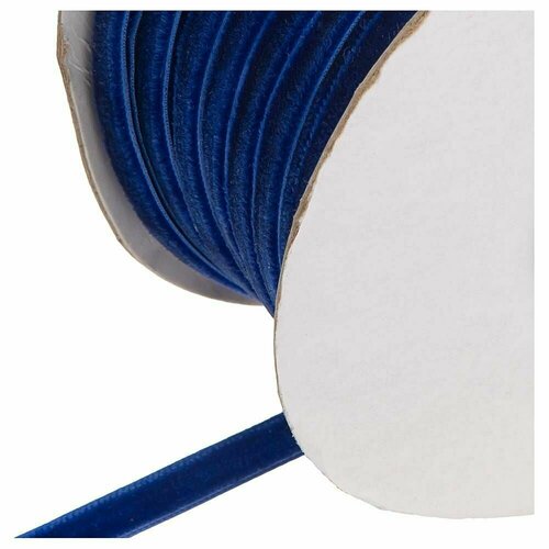 Лента бархатная тёмно синий ширина 05 см длина 846 м 1968₽