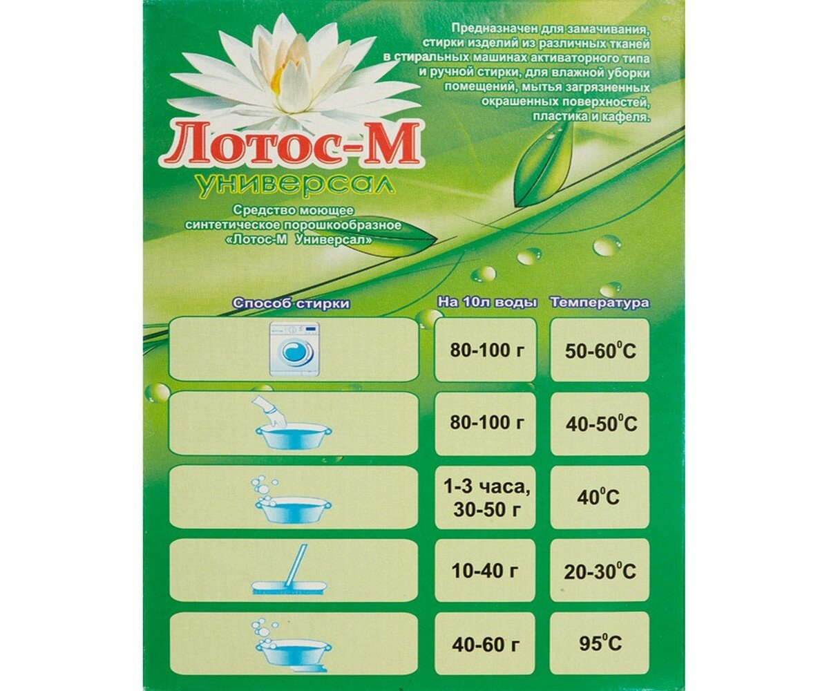 Порошок для стирки Лотос-М универсал 0.4кг (см-1010) - фото №7