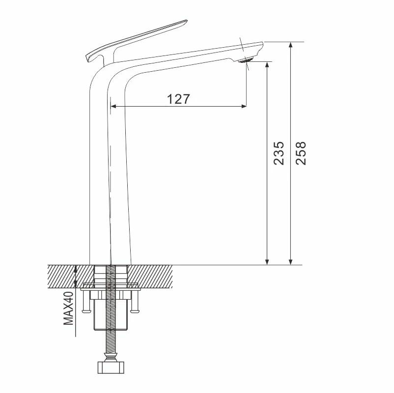 Смеситель для раковины Rose R13F R1311F белый/хром