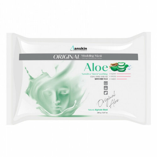 Альгинатная маска с экстрактом алоэ успокаивающая 240г Anskin Aloe Modeling Mask (Refill)