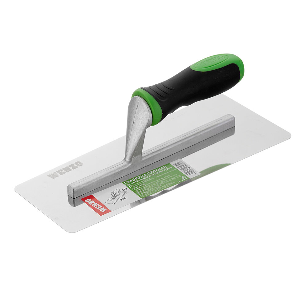 фото Гладилка плоская Wenzo 280х120 мм для венецианской штукатурки с эргономичной ручкой