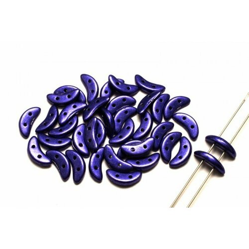 Бусины Crescent beads 10х3мм, цвет 0310-77028CR Saturated Metallic Violet, 708-037, 5г (около 40 шт) бусины crescent beads 10х3мм цвет 0310 77043cr saturated metallic antique gold 708 050 5г около 40 шт