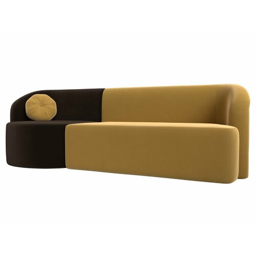 Прямой диван Лига-027 угол левый, Микровельвет, Модель 119534L