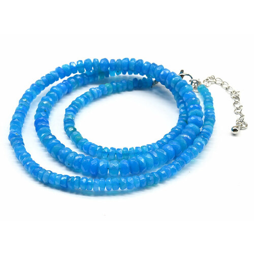 фото Бусы, опал, длина 48 см бусы из опала тонированного ++ диски гр.4-5мм цв.лазурный, 48см, 9,9г