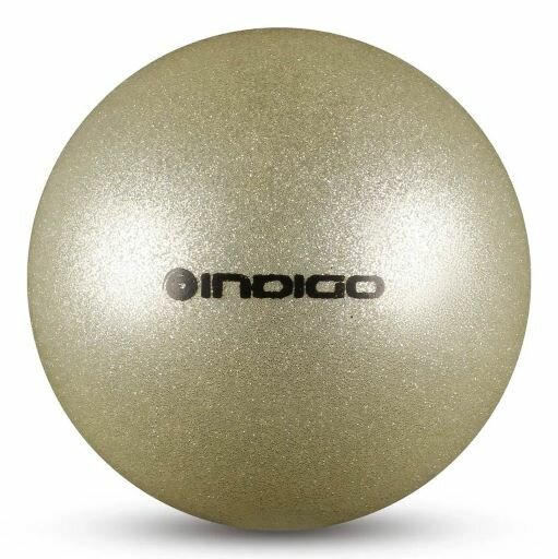 Мяч для художественной гимнастики металлик Indigo 400 г In118 19 см с блестками (серебряный)